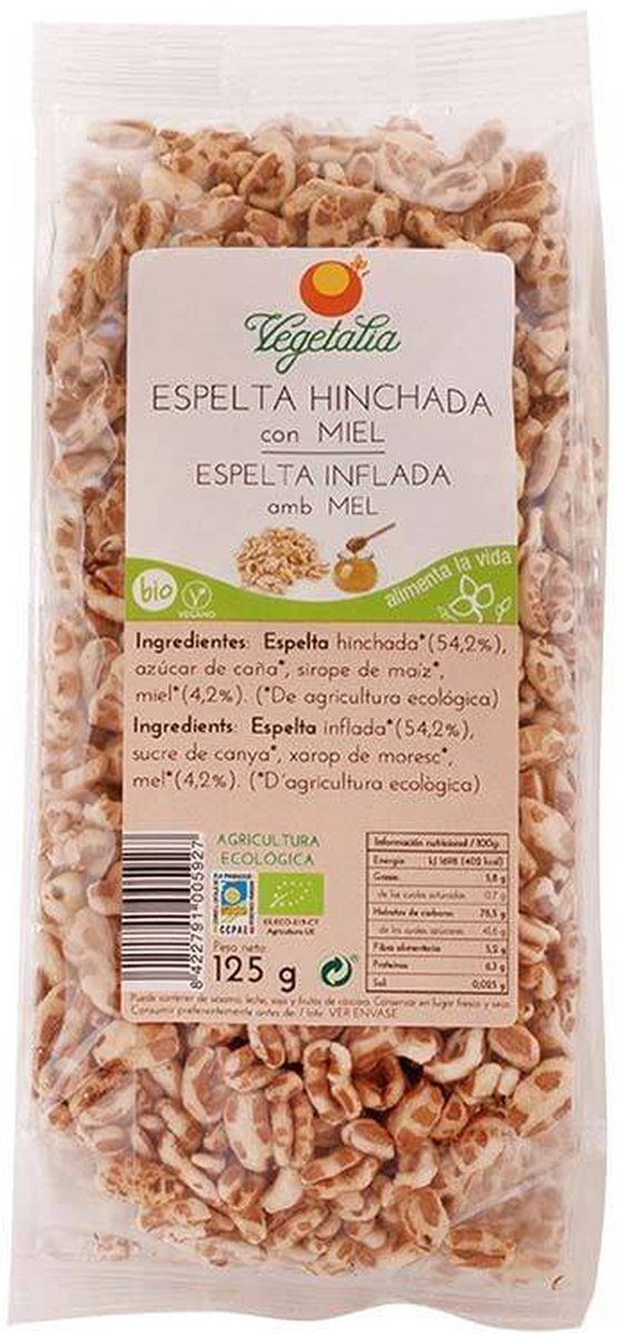 Gepofte spelt met biologische honing 125 g|Puffed Spelled with Organic Honey 125 g|Épeautre soufflé au miel biologique 125 g