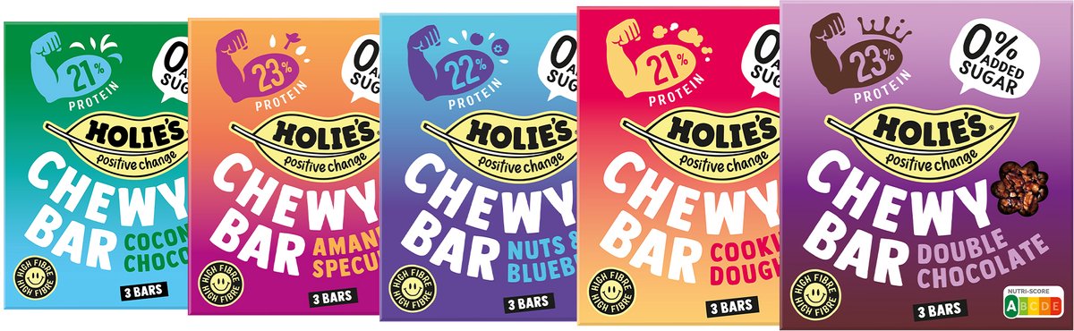 Holie's Chewy Bar Mixdoos 5x 3 repen - reep - suikervrij - gezond - vegan