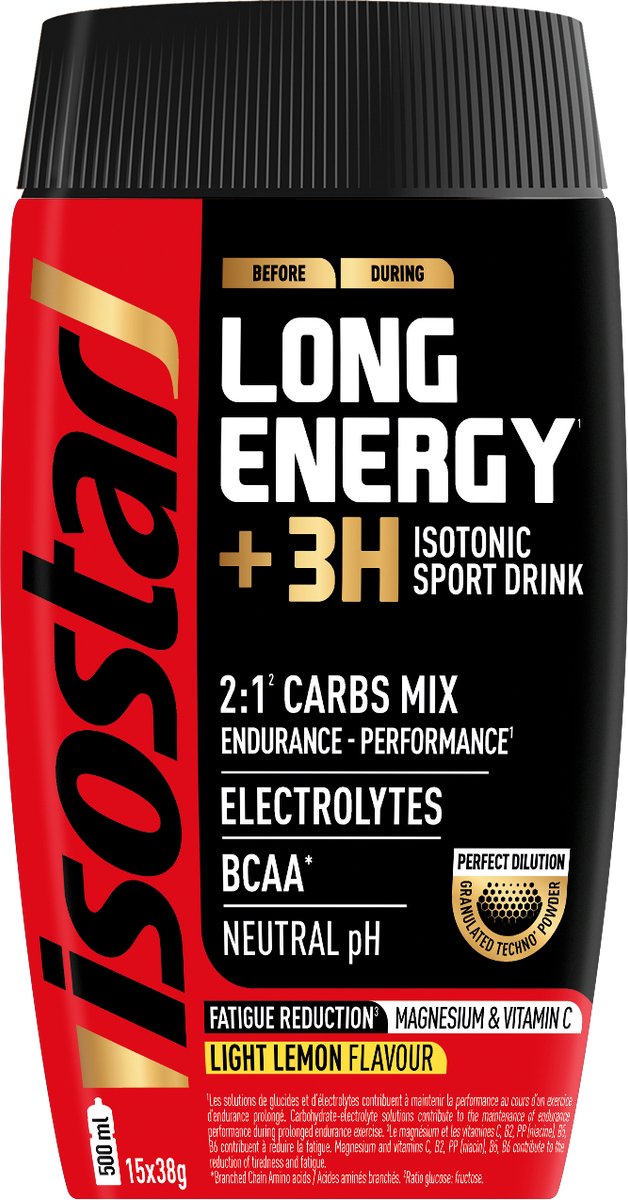 Isostar Long Energy 3H+ - Isotonic Sports Drink - Lemon - 570 gr