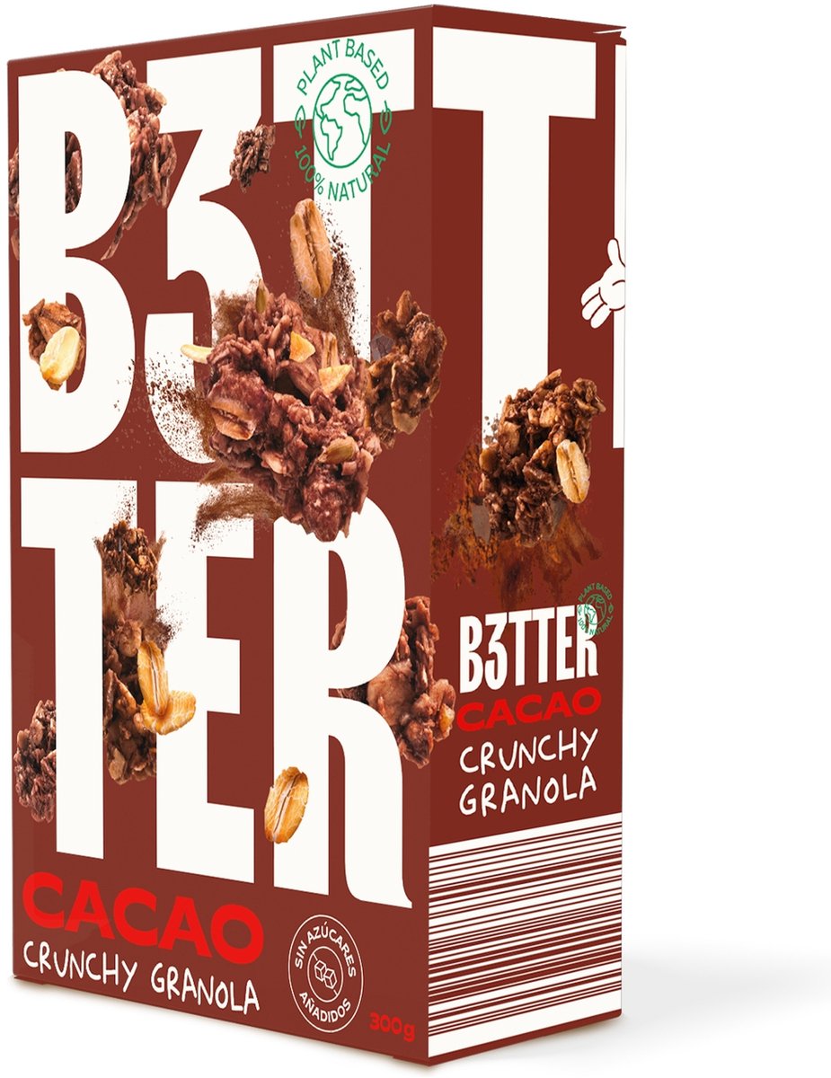 Krokante cacaogranola 300 g|Crunchy cocoa granola 300 g|Granola croquant au cacao 300 g