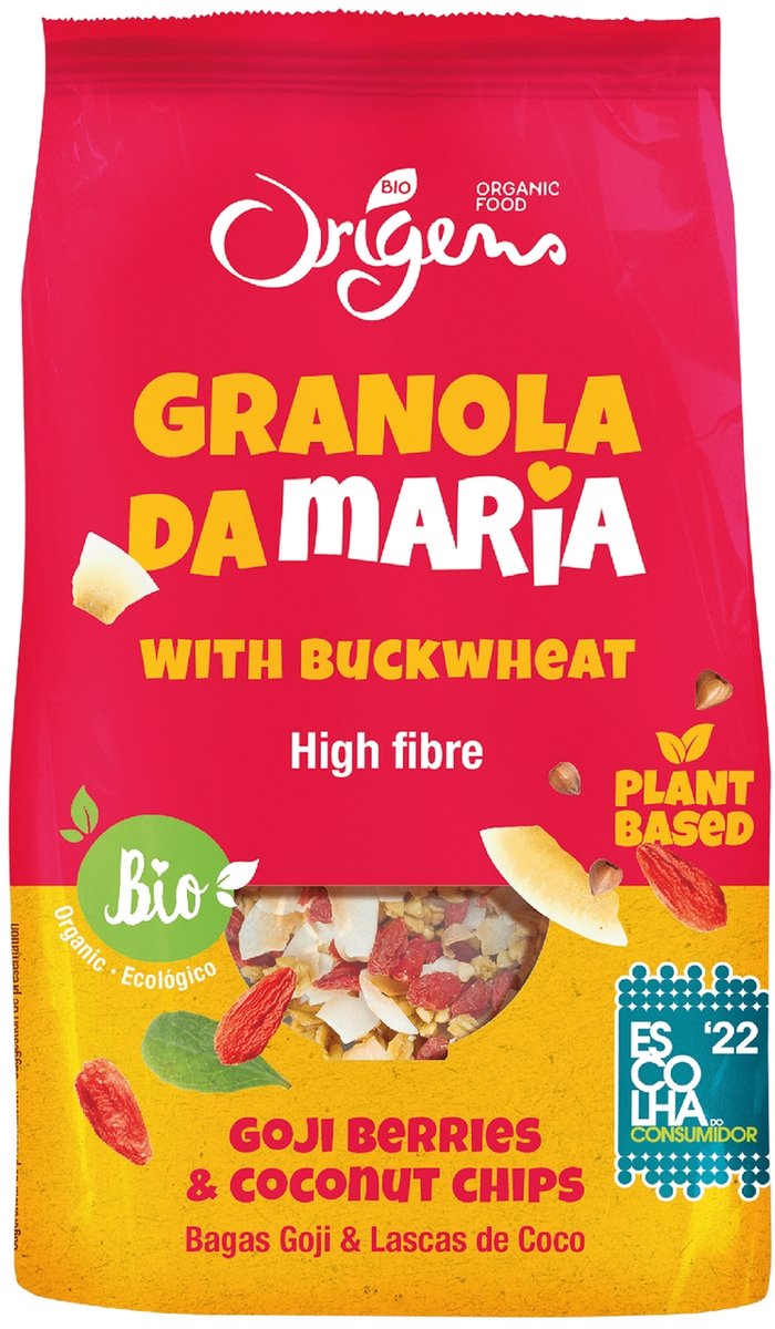 Maria's granola met kokoschips en Bio goji bessen 300 g (Kokosnoot)|Maria's granola with coconut chips and Bio goji berries 300 g (Coconut)|Granola de Maria aux chips de coco et baies de goji Bio 300 g (Coco)
