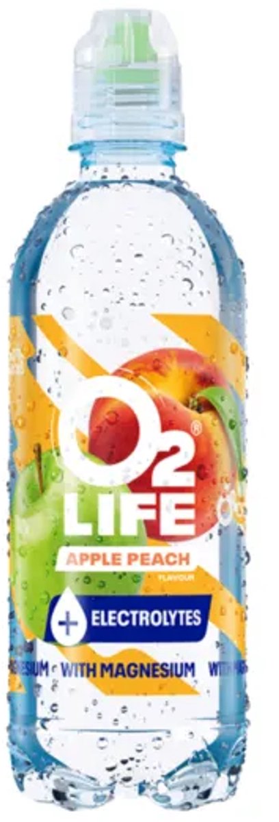 O2Life Elektrolyte Apfel-Pfirsich - 12 x 500 ml