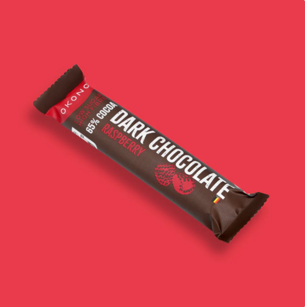 OKONO - Suikervrije chocoladereep - Keto - Dark Chocolate Raspberry - 20st.