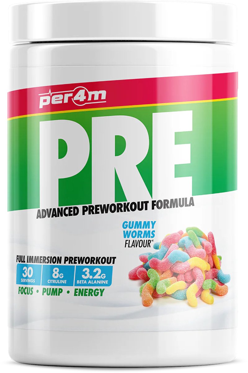 Per4m - Pre Workout Stim - 570g - Gummy Worms - pre-workout - preworkout - sportvoeding - fitness - krachttraining