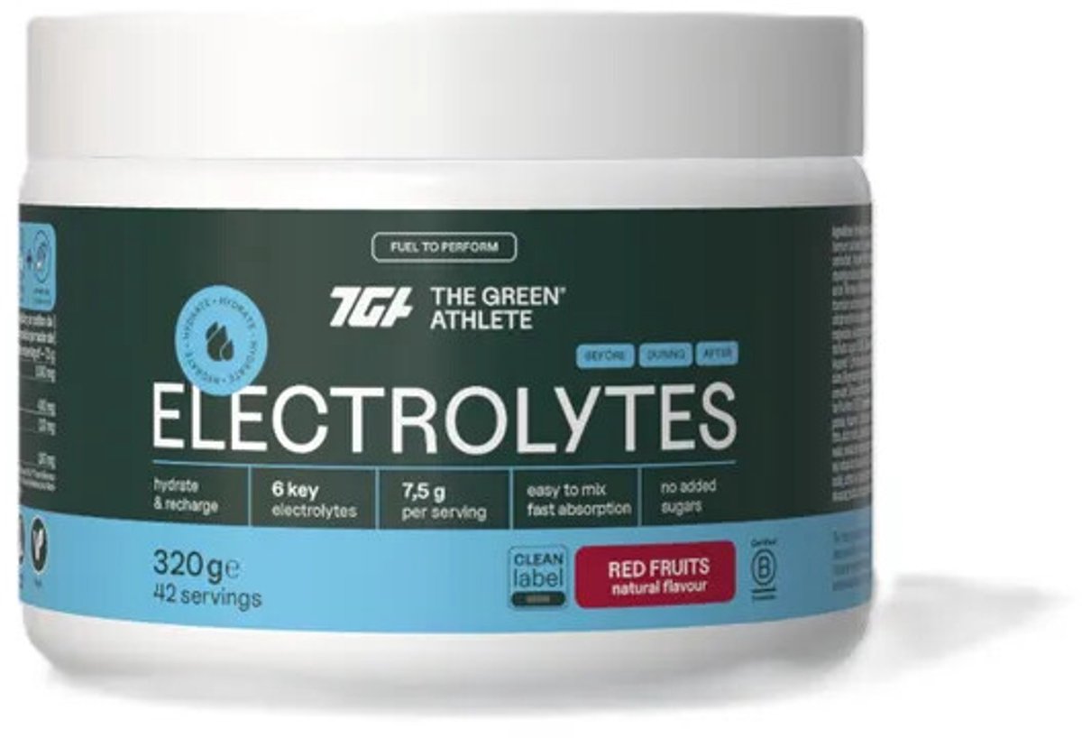 The Green Athlete Elektrolytes Red Fruits - 2 x 320 gr - Voordeelverpakking