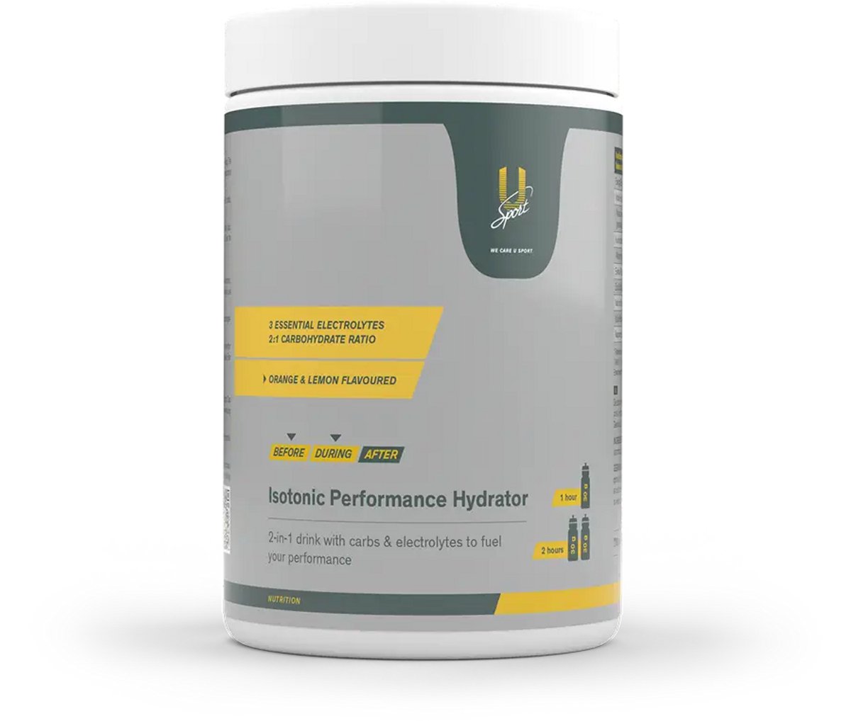 U-Sport Isotonic Performance Hydrator - Isotone Sportdrank - Orange & Lemon - 4-voudige Koolhydraatmix - NZVT - 700g