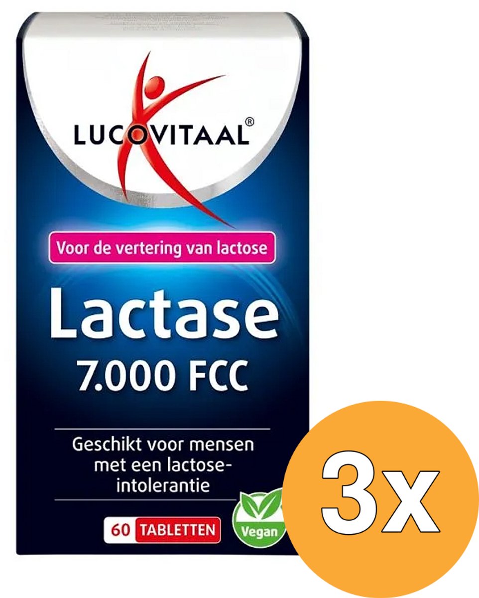 3x Lucovitaal Lactase 7.000 FCC (60 tabletten)