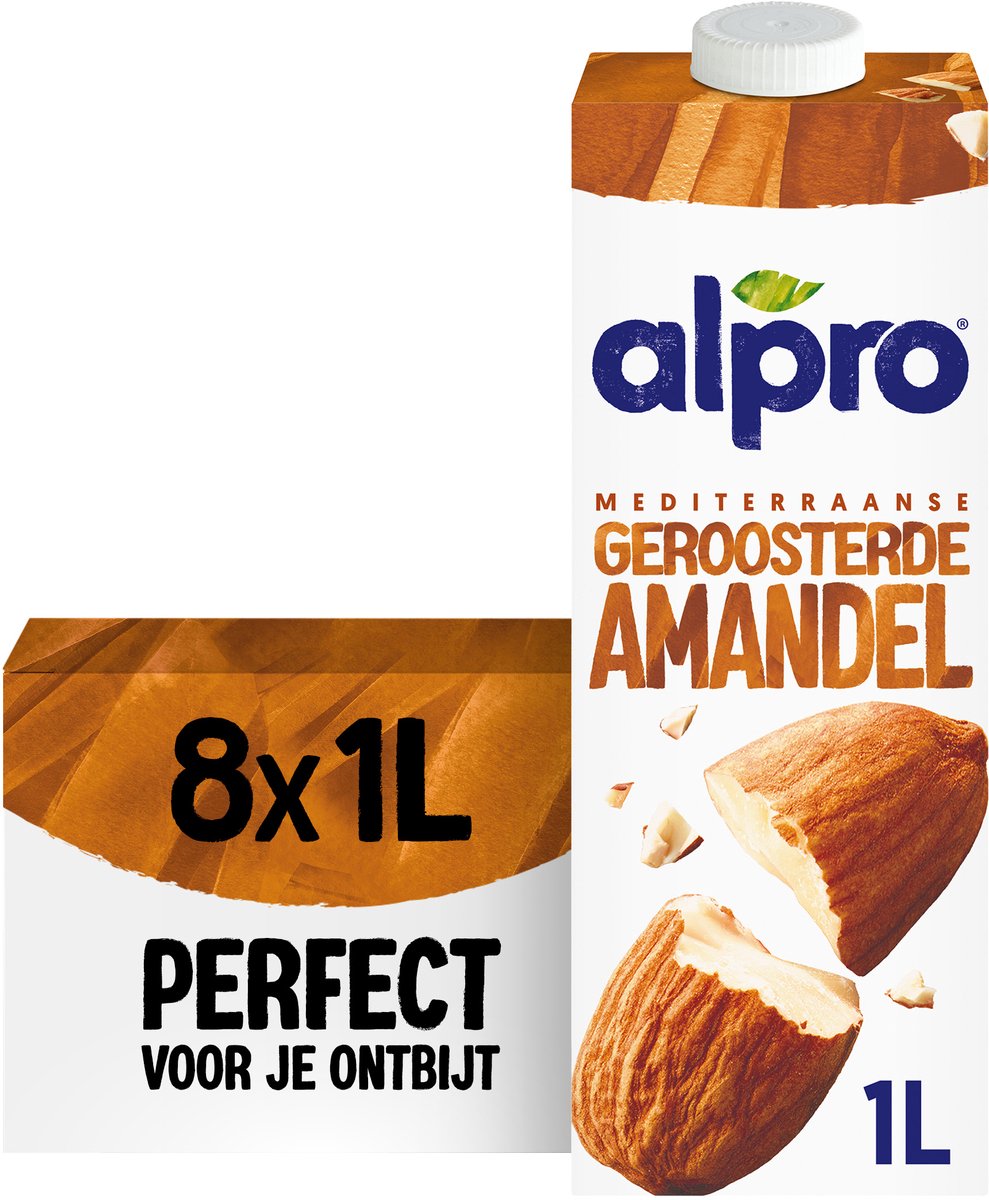Alpro Amandeldrink - Plantaardige Amandelmelk - Lactosevrij 8 x 1L