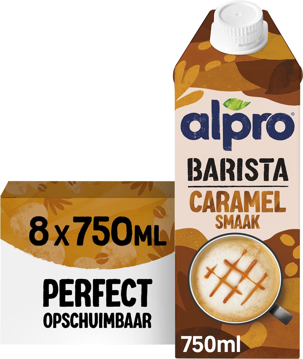 Alpro Barista Caramel - Pflanzenmilch - Geeignet für Kaffee - Laktosefrei - 8 x 750 ml