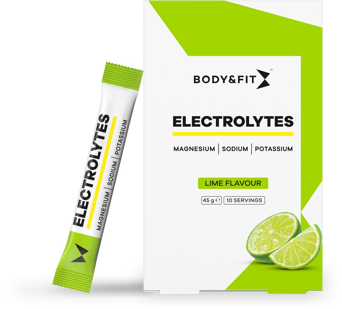 Body & Fit Electrolytes - Elektrolyten Poeder - Elektrolyten Drink - Lime - 45 gram (10 sticks)