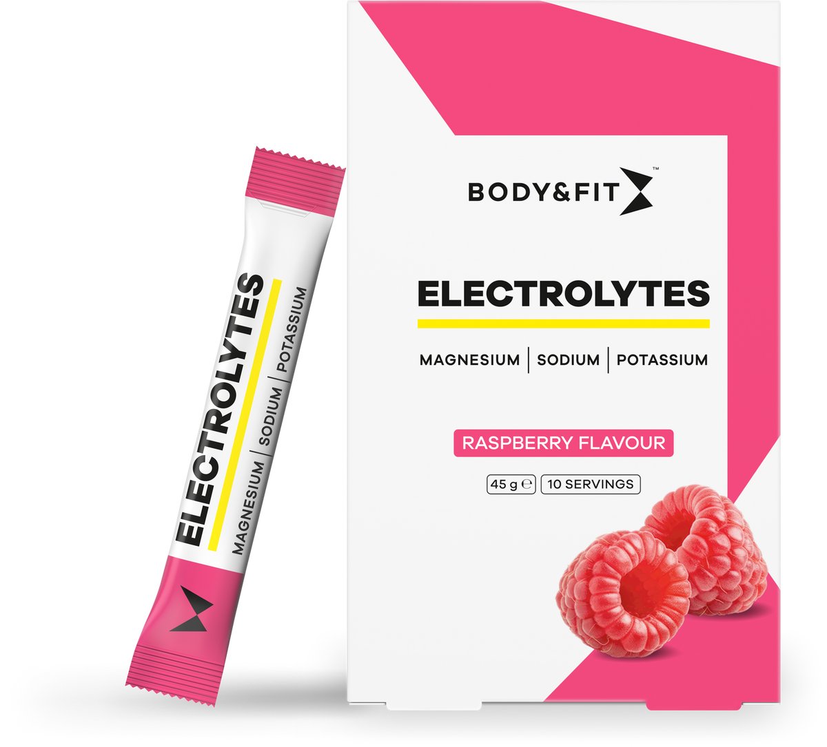 Body & Fit Electrolytes - Elektrolyten Poeder - Elektrolyten Drink - Raspberry - 45 gram (10 sticks)