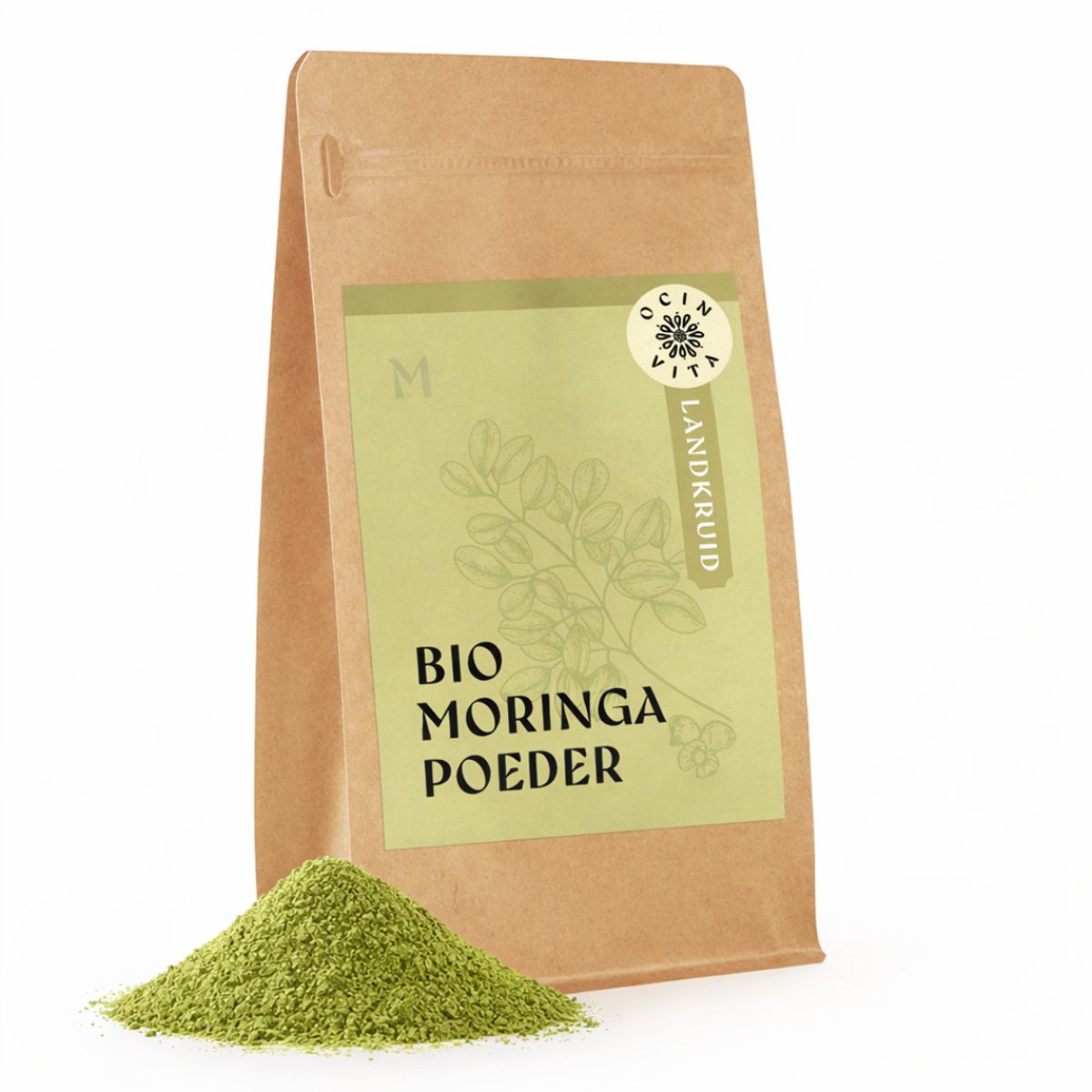Moringa poeder 250g - Biologische Moringapoeder - Superfood -Natuurlijke Energie & Weerstand - Rijk aan IJzer, Calcium & Vitamine A - Ocin Vita