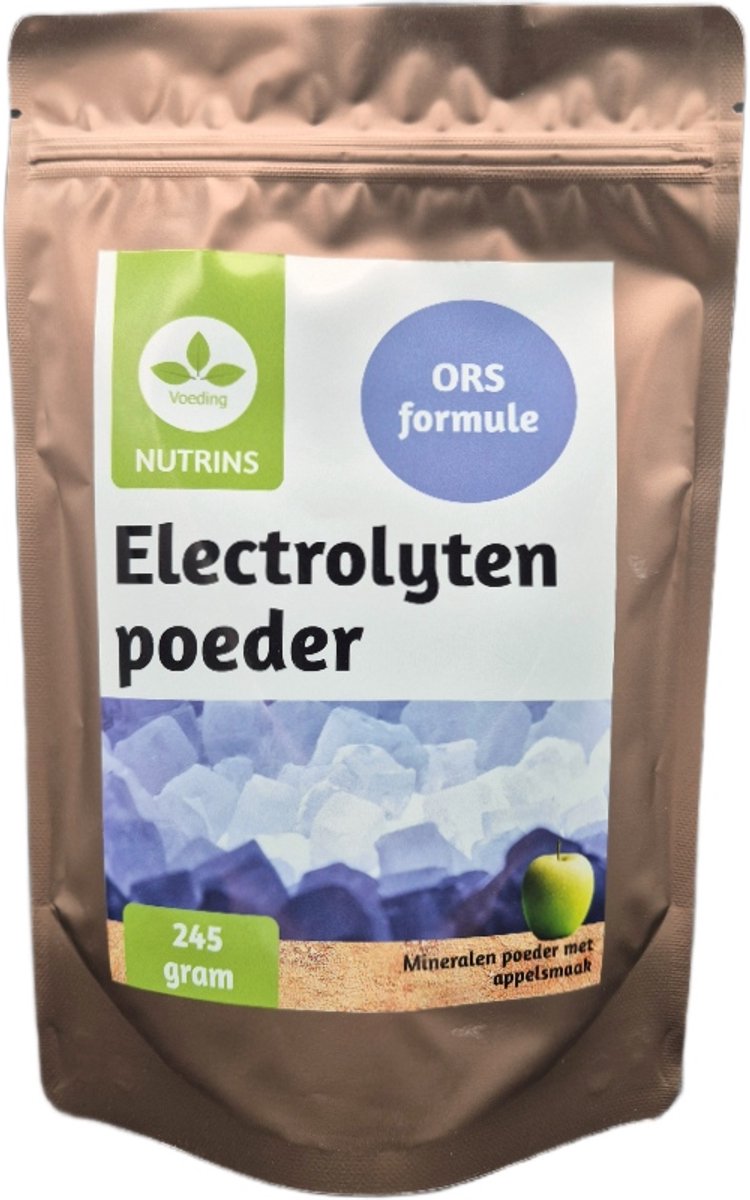 Nutrins electrolyten poeder - 245 gram - 40 porties - stazak met maatschepje