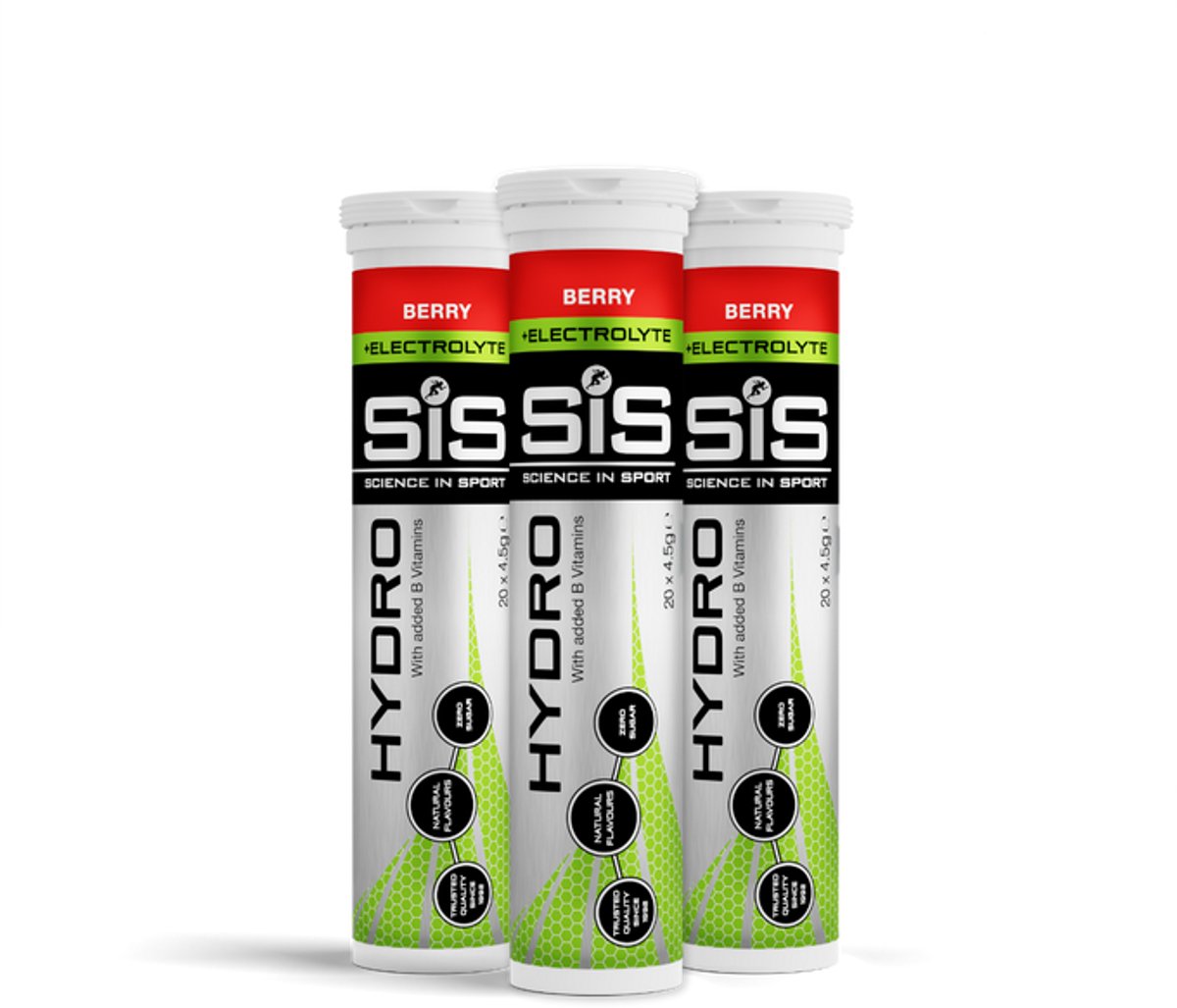 Science in Sport - SIS Go Hydro Bruistabletten - 300mg Elektrolyten - Berry Smaak - 3x20 Tabletten