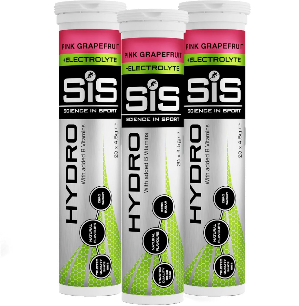 Science in Sport - SIS Go Hydro Bruistabletten - 300mg Elektrolyten - Pink Grapefruit Smaak - 3x20 Tabletten