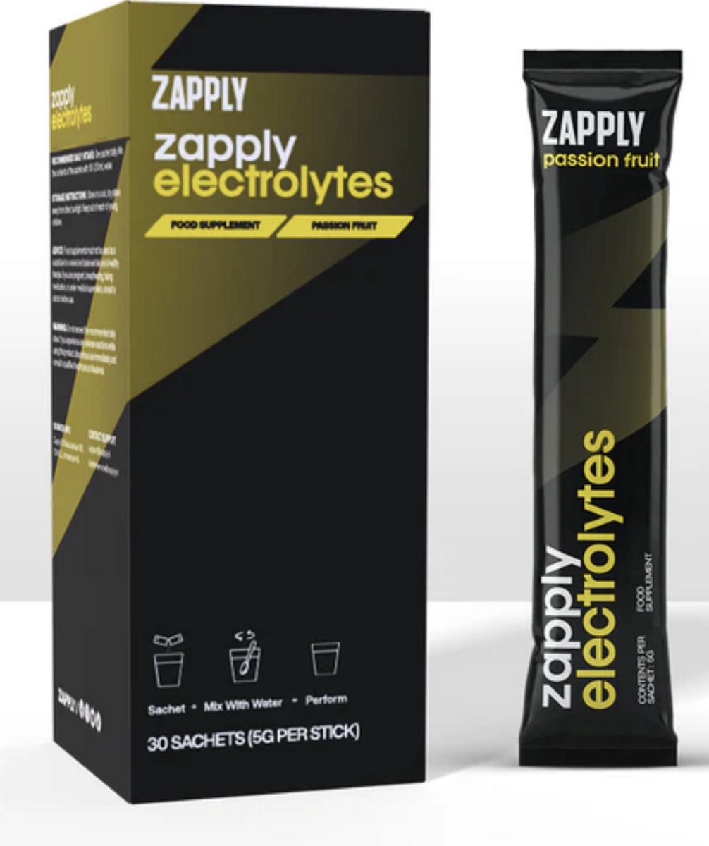 DUO Zapply Electrolyten Poeder Passievrucht & Zuvéra Colostrum Poeder - 30 Sticks + 30% IgG - Hydratatie, Darmflora, Weerstand & Sport Routine - Suikervrij - Magnesium, Kalium & Natrium
