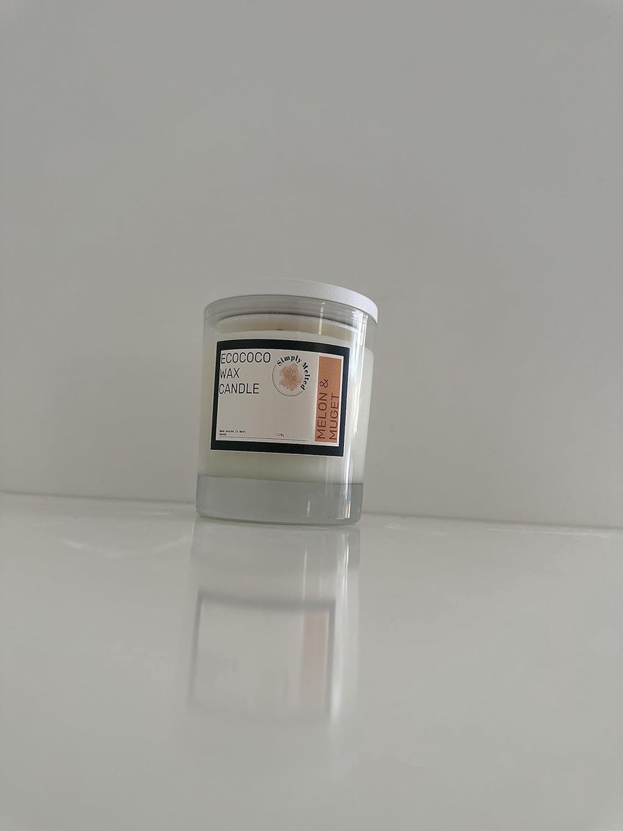 Geurkaars Kokoswas - Aroma Kaars - Ontspanning Thuis - Biologisch Afbreekbaar Vegan - 220g 30+ Uur