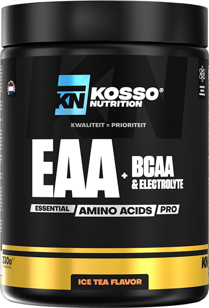 Kosso Nutrition - EAA PRO - Ice Tea - 9 Essentiële Aminozuren - Spieropbouw & Hydratatie - 330g