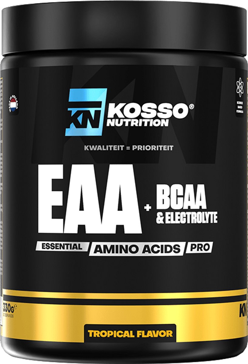 Kosso Nutrition - EAA PRO - Tropical - 9 Essentiële Aminozuren - Spieropbouw & Hydratatie - 330g