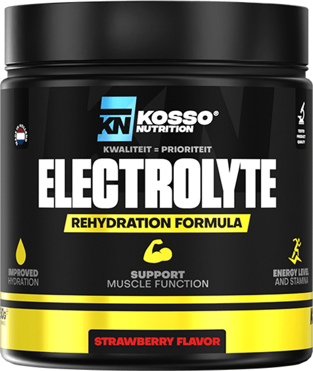 Kosso Nutrition - Electrolyte ORS Poeder - Aardbei - Hydratatie & Herstel - Spierfunctie - 250g