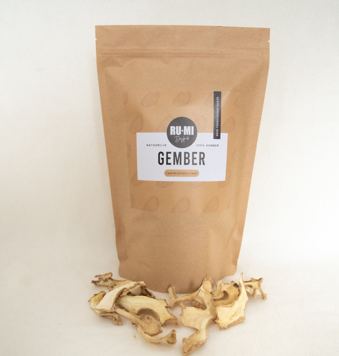 RU-MI Botaniche essiccate / Zenzero essiccato (100 gr) pezzi 100% zenzero naturale, senza additivi. Ideale come guarnizione per cocktail, pasticceria, tè, bevande rinfrescanti o decorazione.