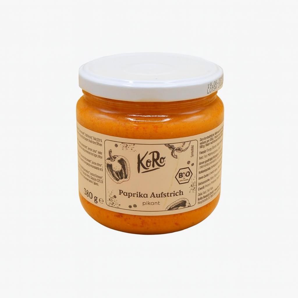 KoRo biologische pittige paprikaspread 12 x 380 g vegan