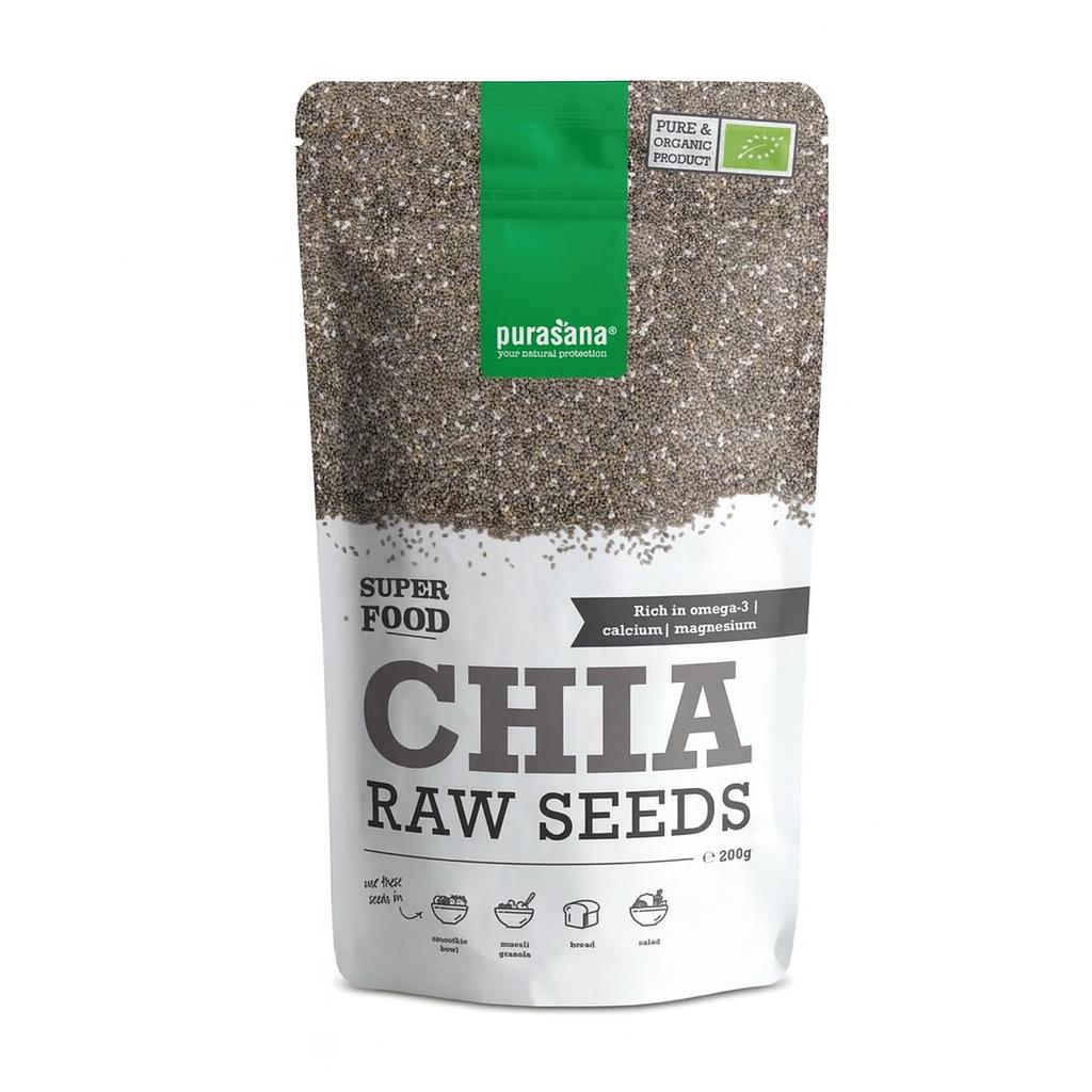 Purasana biologische chiazaden 6 x 200 g rijk aan omega-3