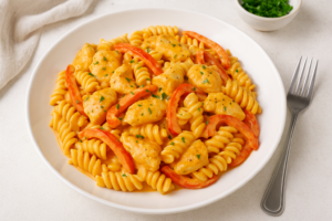 Romige kip-pastasaus met paprika